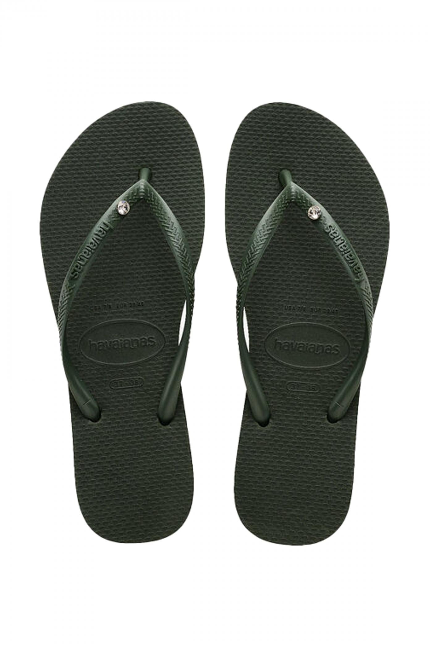 HAVAIANAS SLIM CRYSTAL SW II en color VERDE  (1)