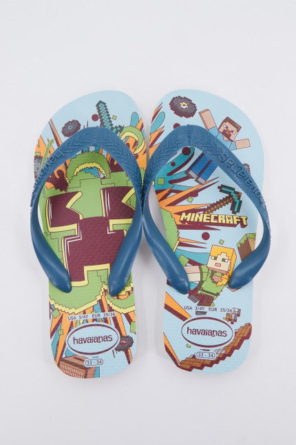 HAVAIANAS KIDS MINECRAFT en color AZUL  (1)