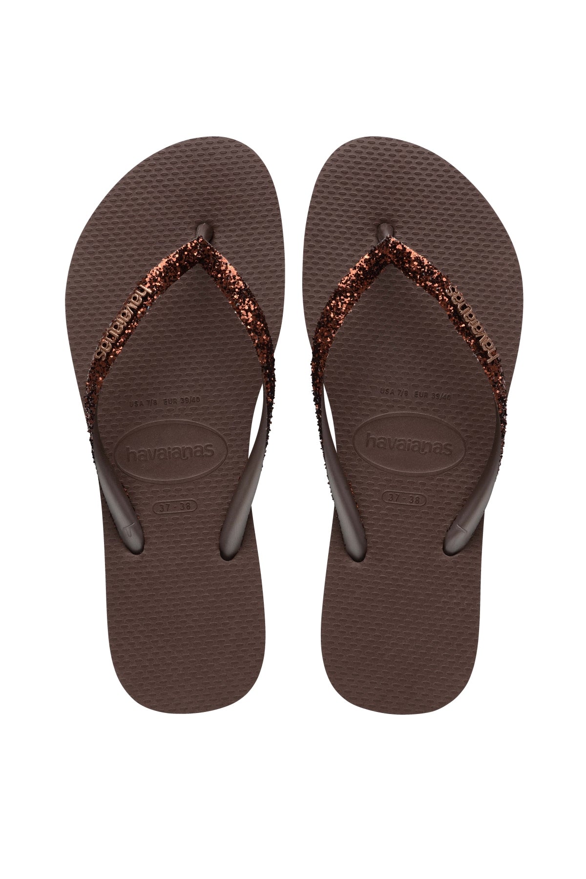 HAVAIANAS SLIM GLITTER II en color MARRON  (1)