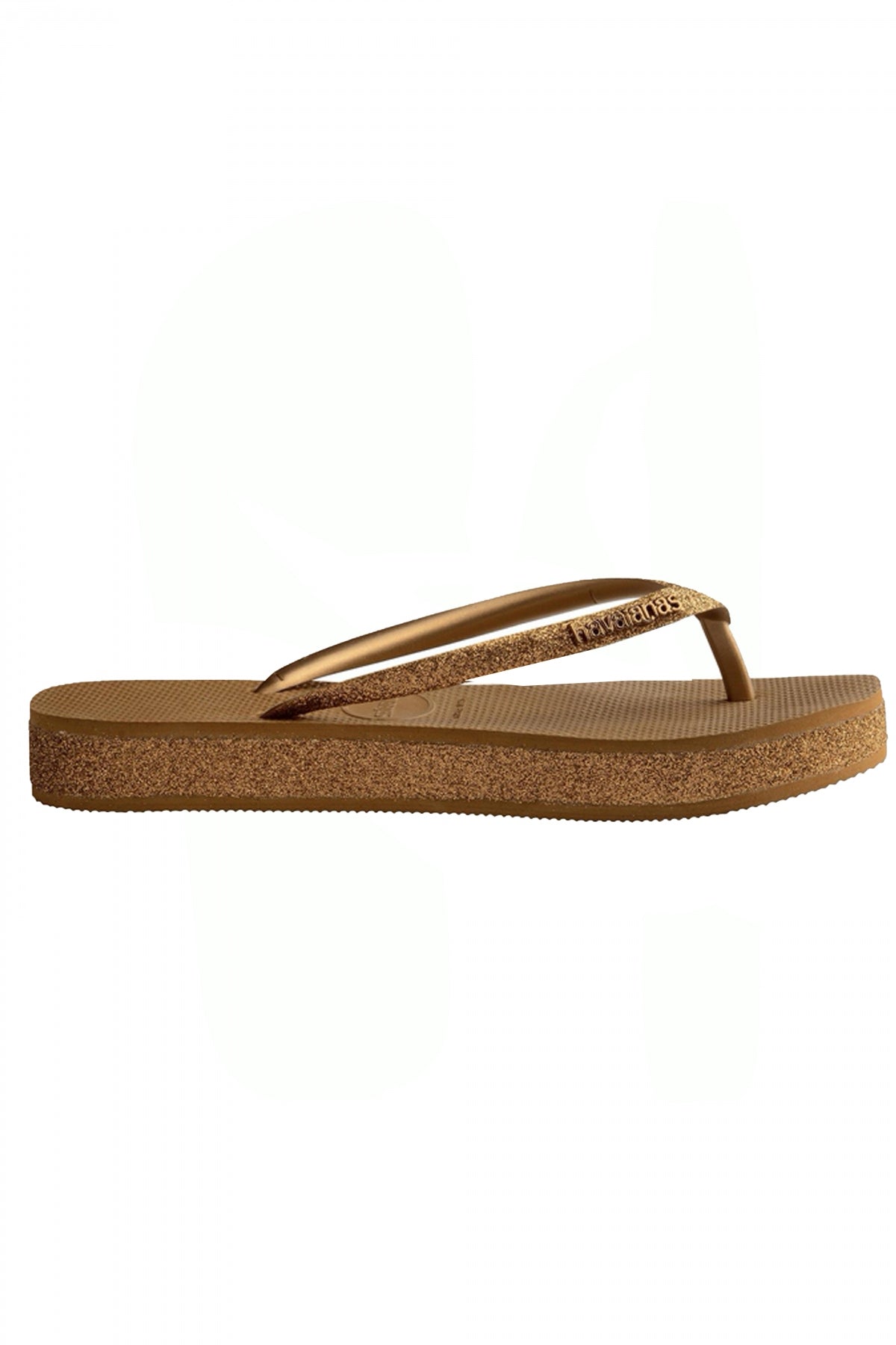 HAVAIANAS HAV. SLIM FLATFORM SPARKLE en color BRONCE  (3)
