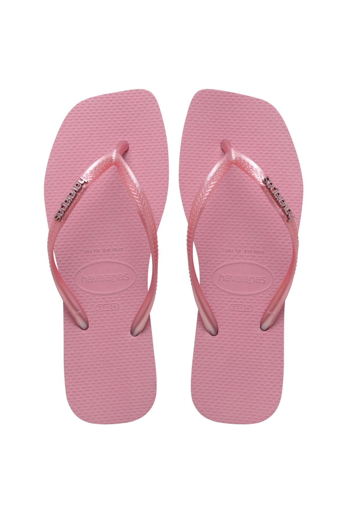 HAVAIANAS SQUARE LOGO METALLIC en color ROSA  (1)