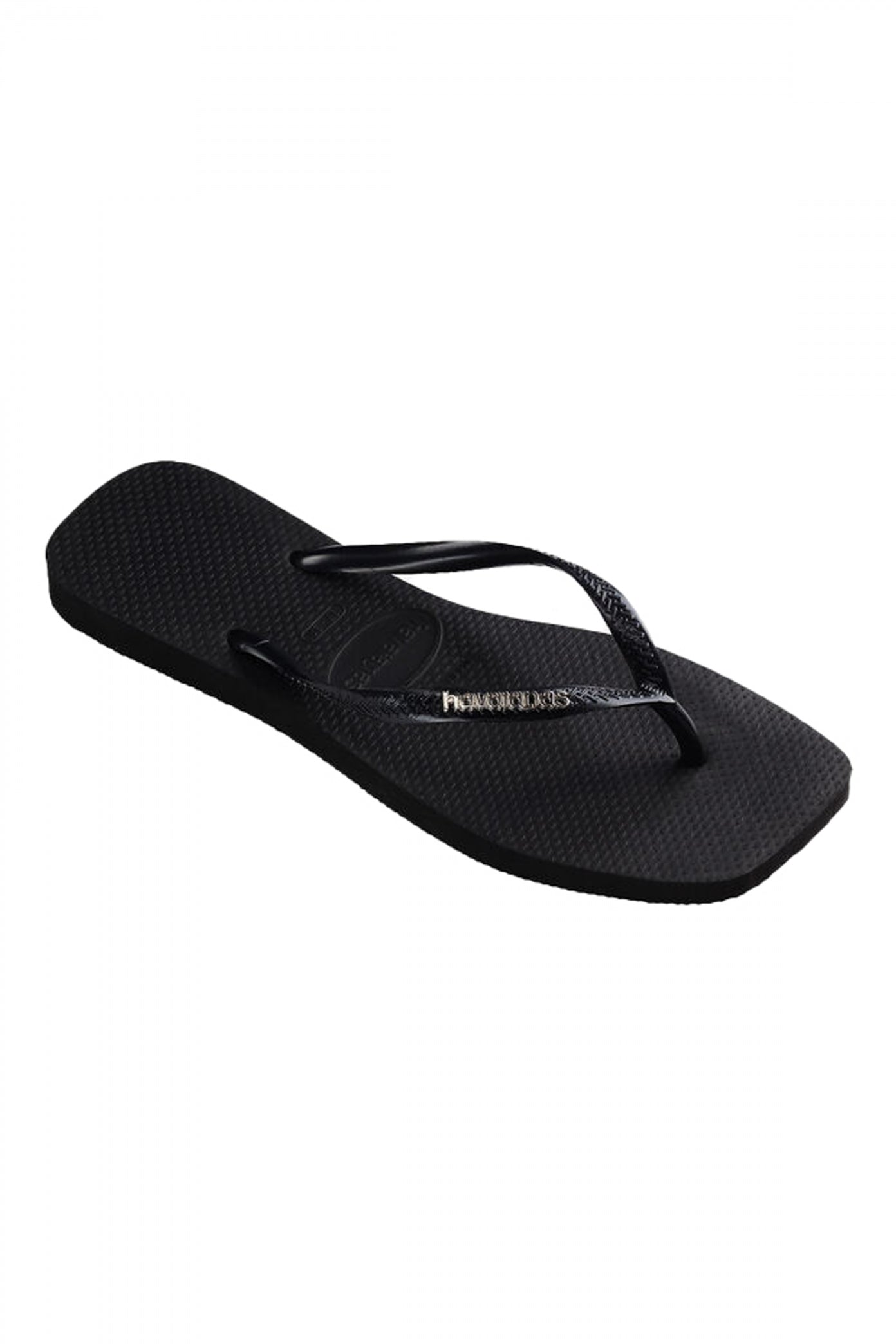 HAVAIANAS SQUARE LOGO METALLIC en color NEGRO  (2)