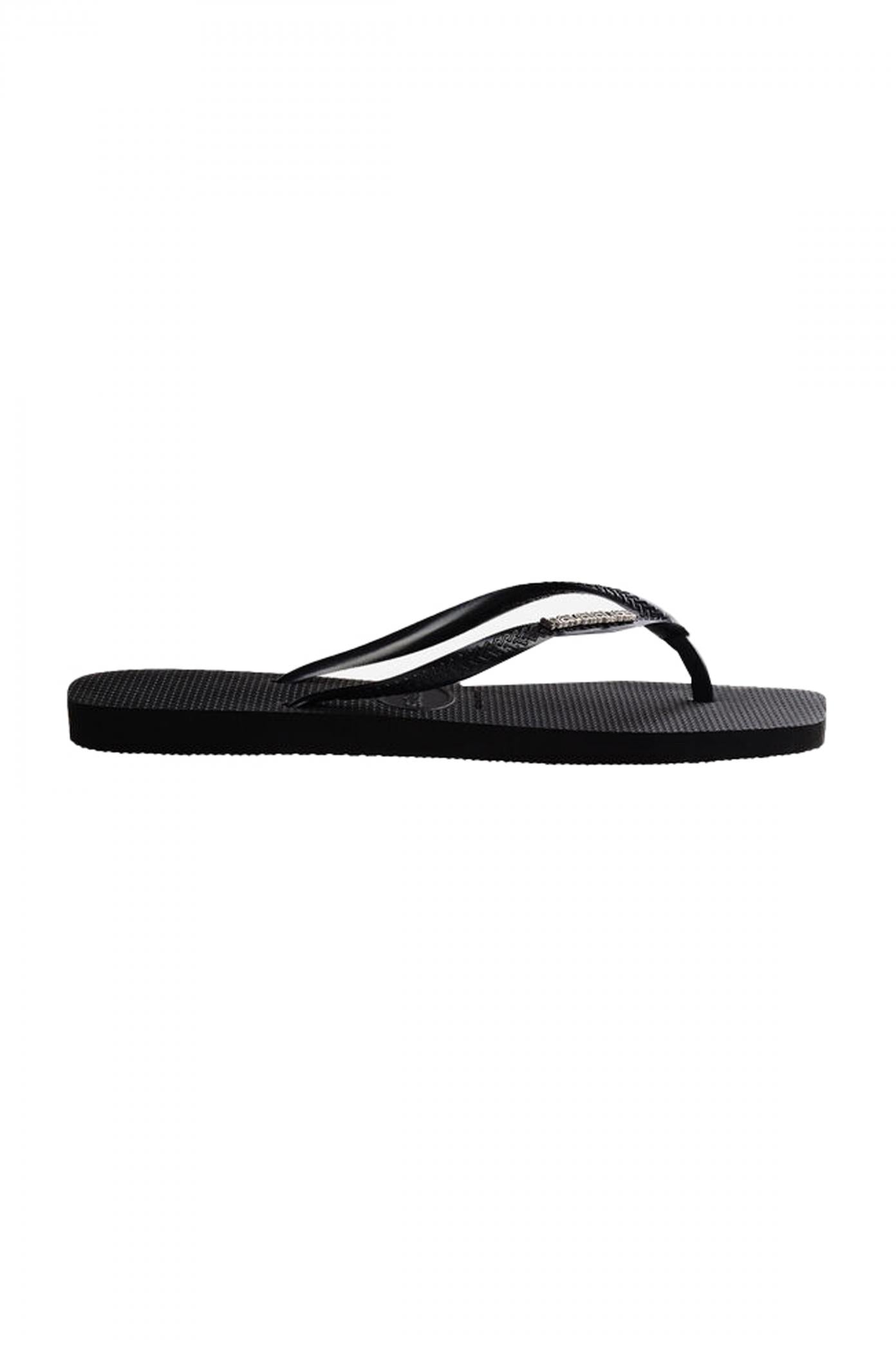 HAVAIANAS SQUARE LOGO METALLIC en color NEGRO  (3)