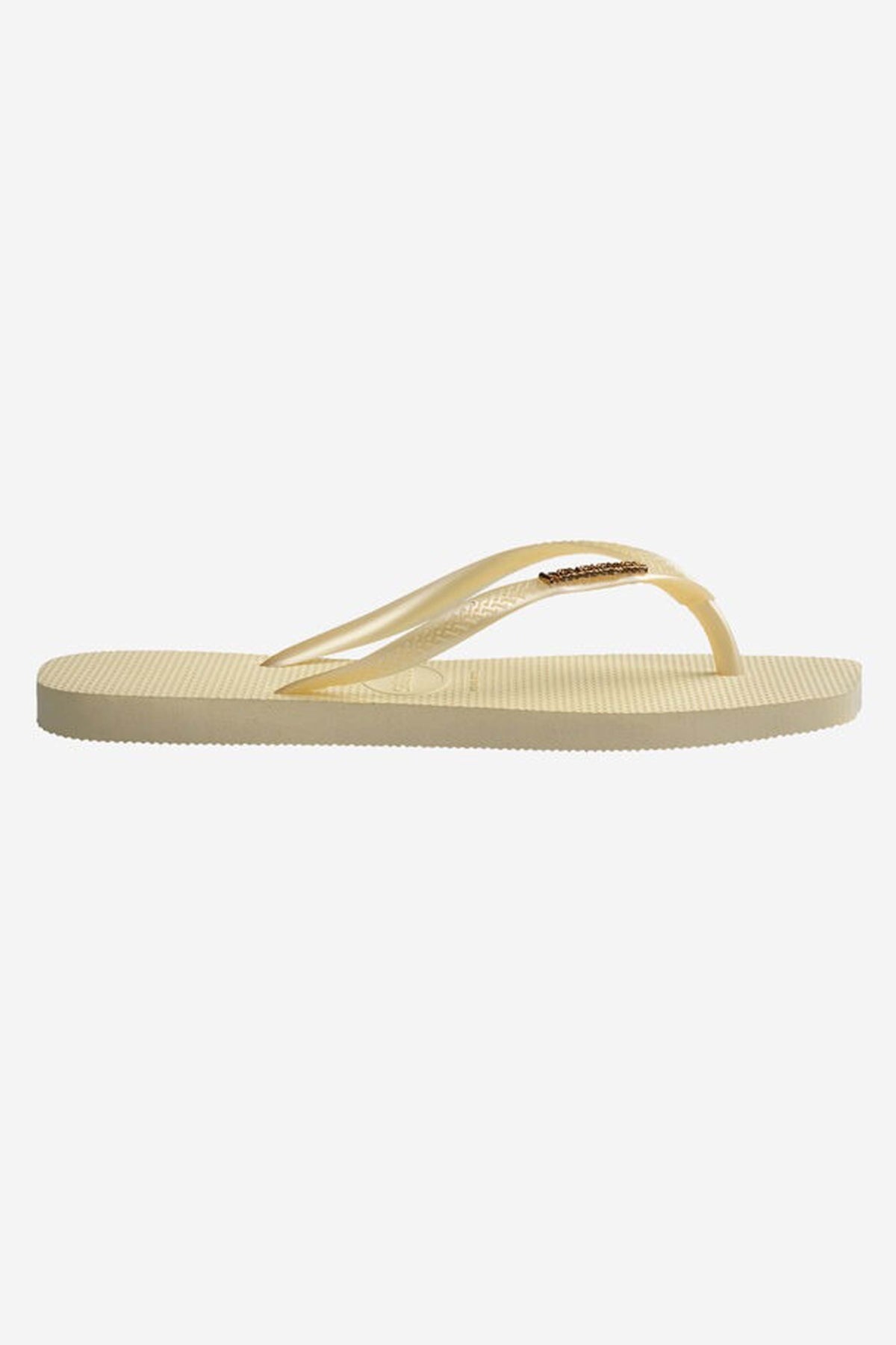 HAVAIANAS SQUARE LOGO METALLIC en color BEIS  (2)