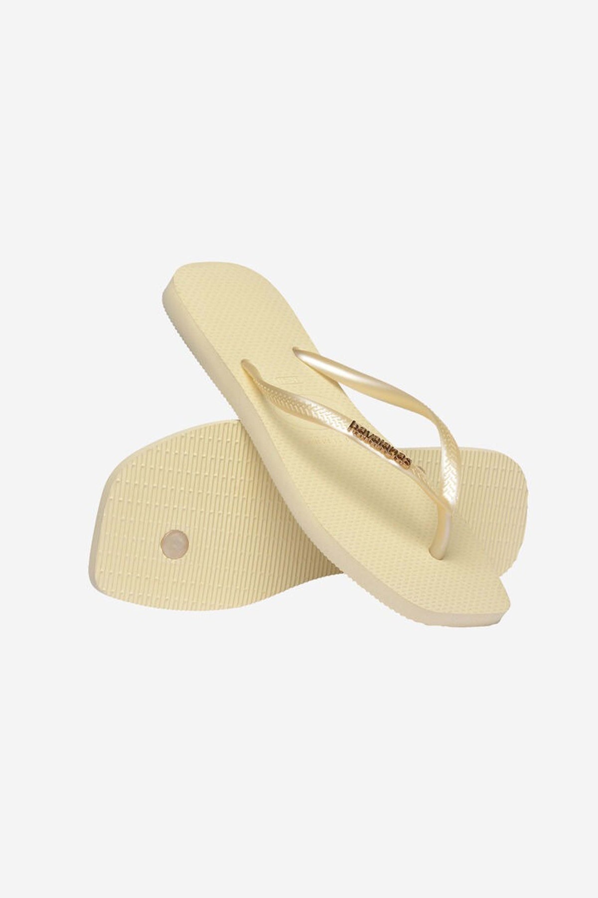 HAVAIANAS SQUARE LOGO METALLIC en color BEIS  (4)