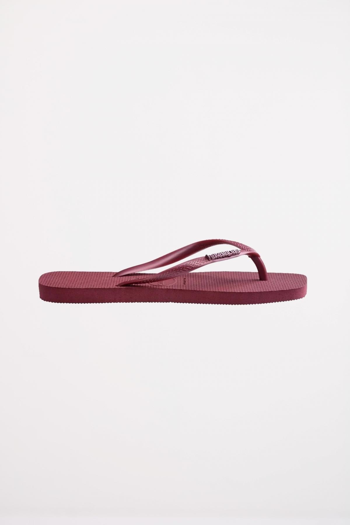 HAVAIANAS SQUARE LOGO METALLIC en color BURDEOS  (3)