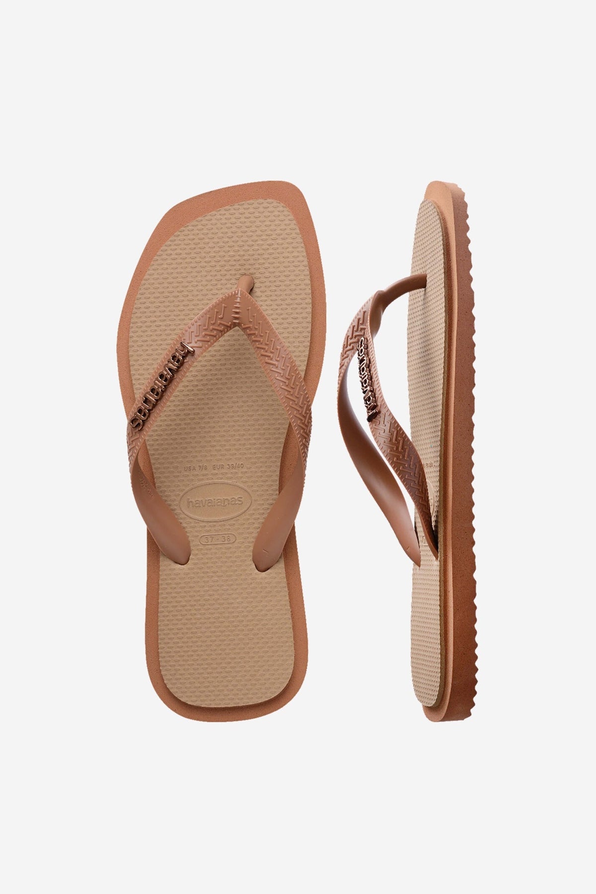 HAVAIANAS TOP SQUARE FUSION  en color MARRON CLARO  (3)