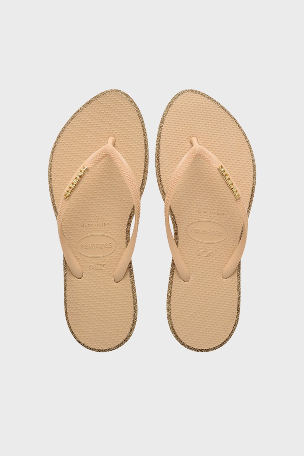 HAVAIANAS HAV. SLIM POINT GLITTER SS en color NUDE  (1)