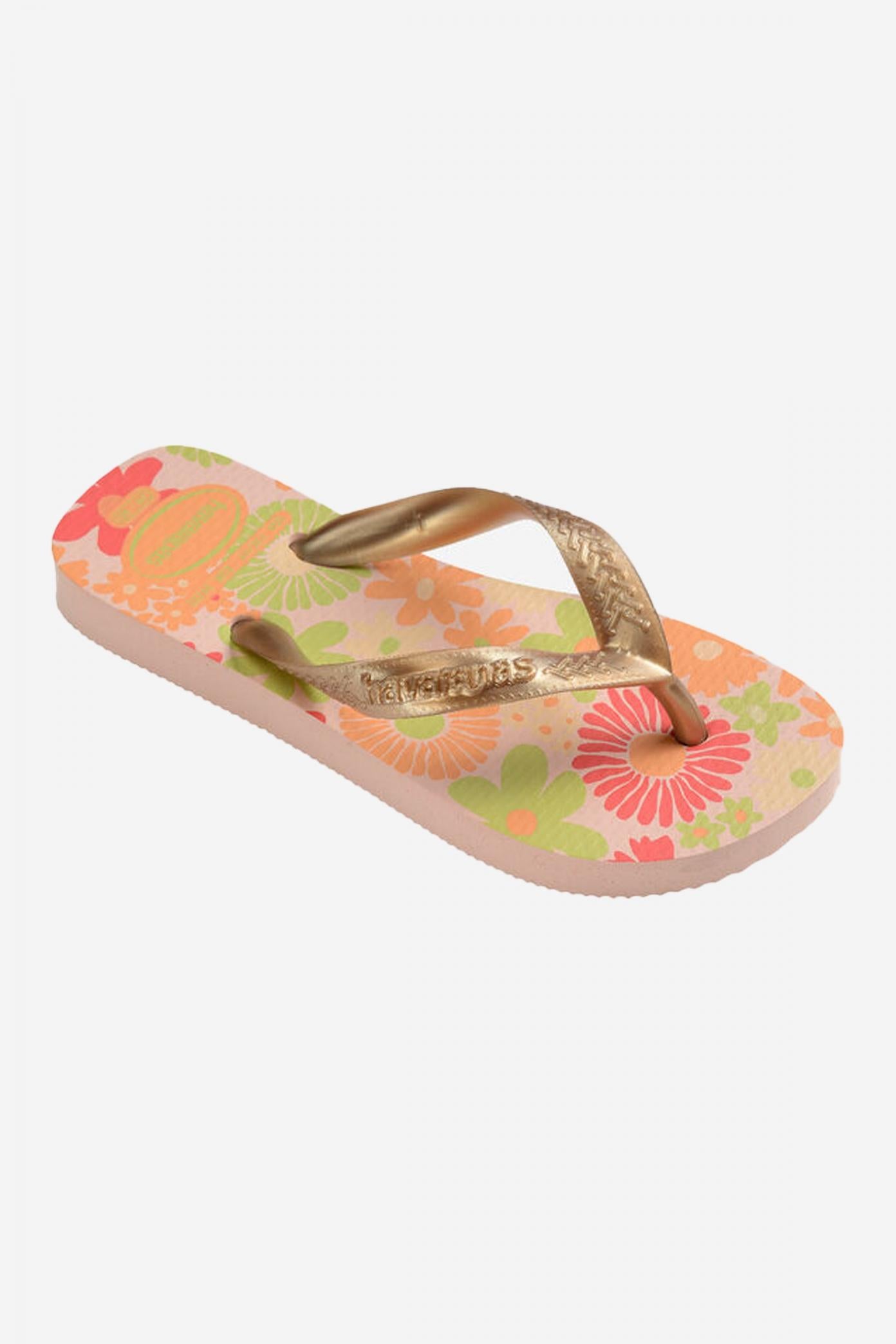 HAVAIANAS  KIDS FLORES en color ORO  (2)