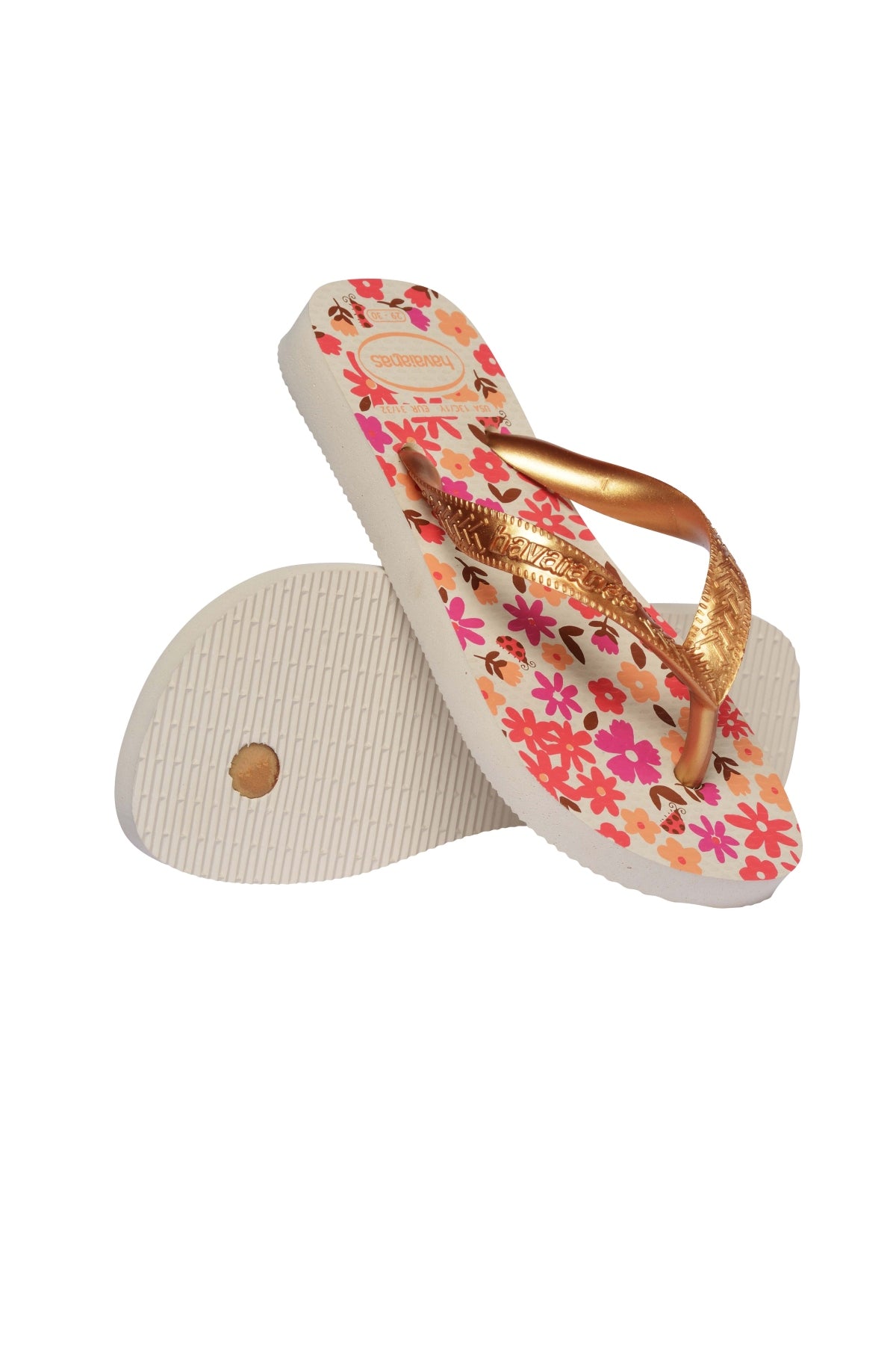 HAVAIANAS  KIDS FLORES en color ORO  (4)