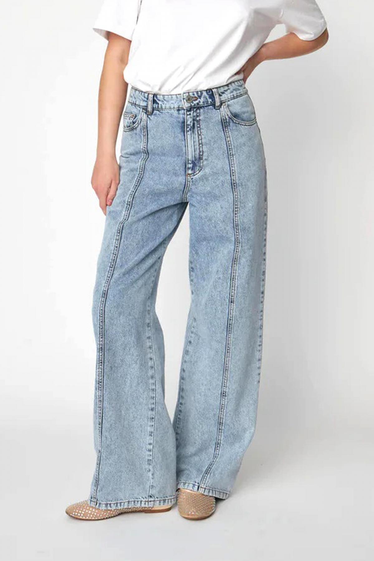 STELLA NOVA  MOON WASHED DENIM PANTS en color AZUL  (1)