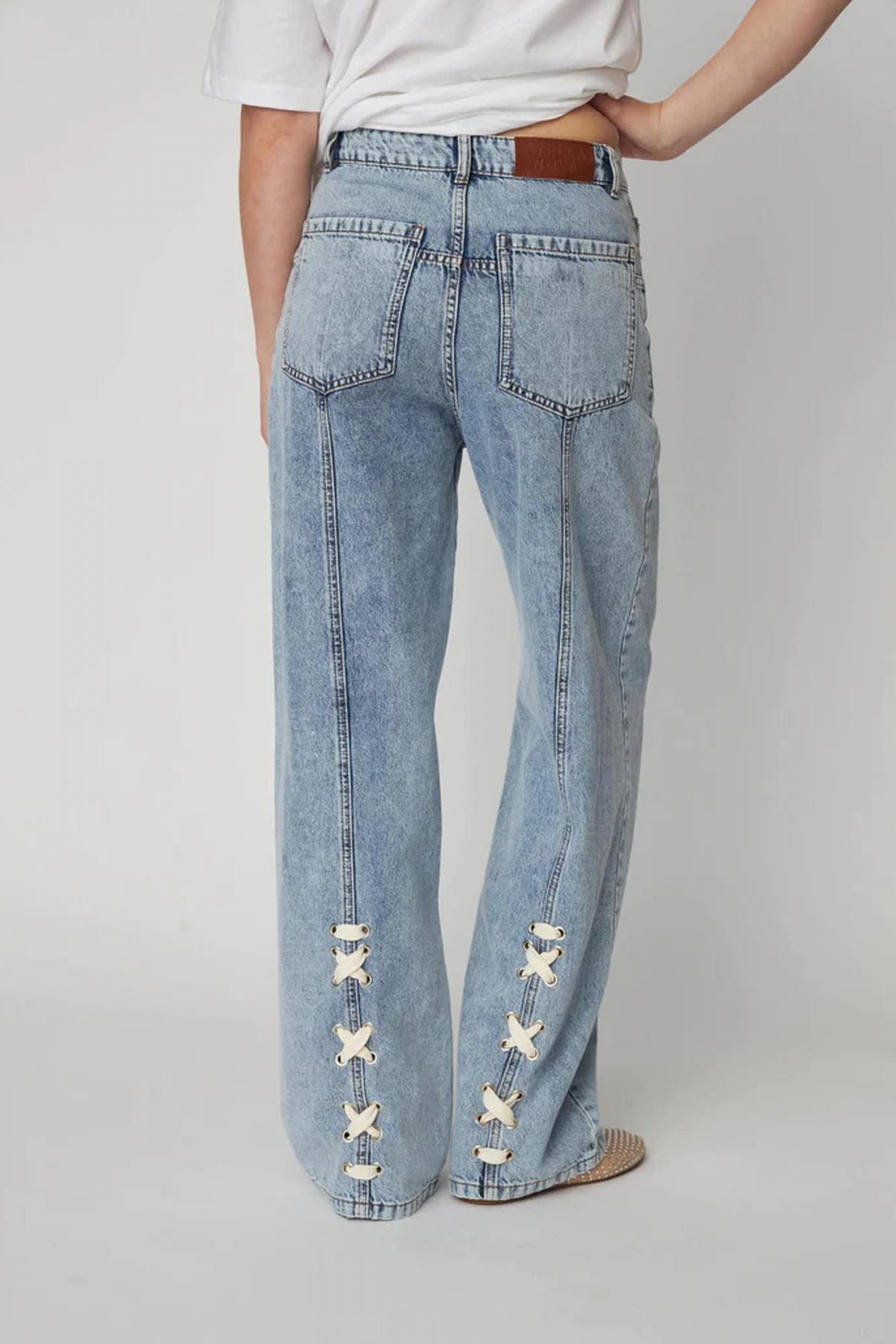 STELLA NOVA  MOON WASHED DENIM PANTS en color AZUL  (3)