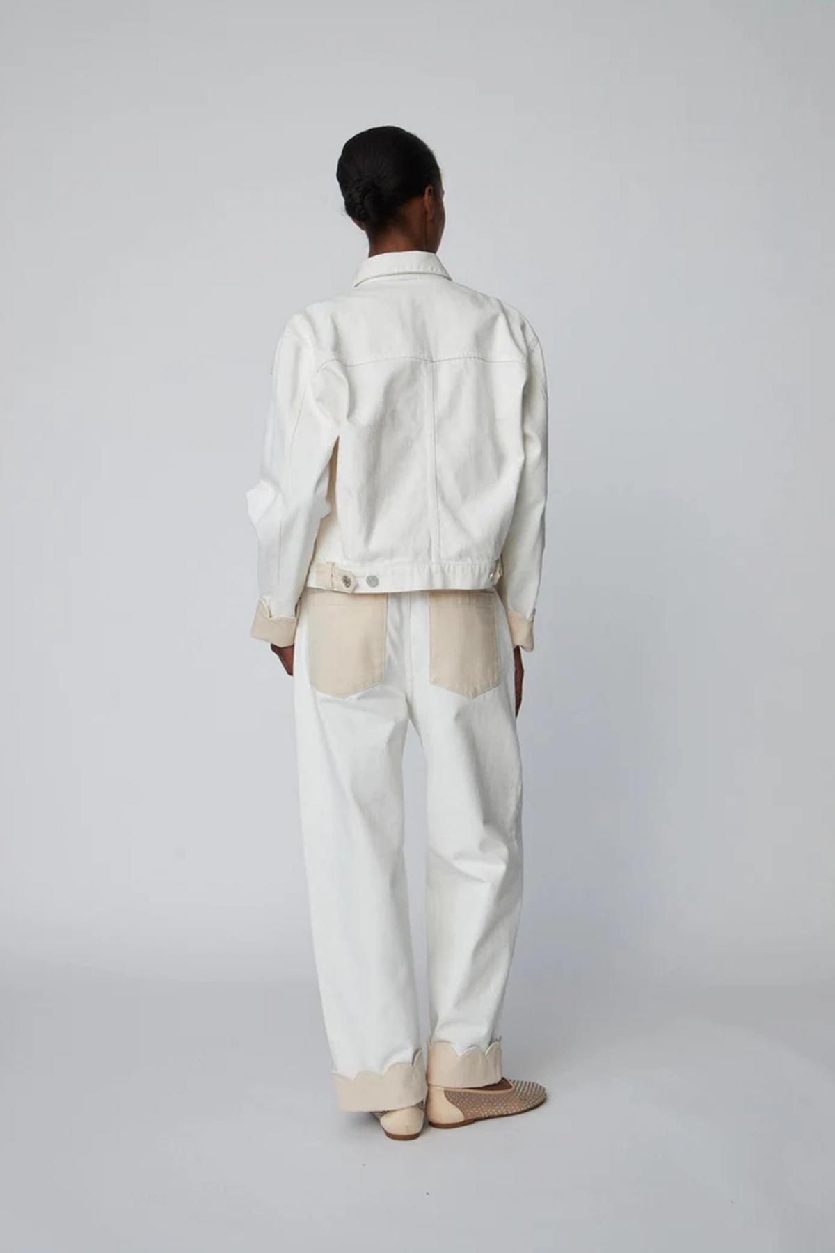 STELLA NOVA TWO-TONED COTTON JACKET en color BLANCO  (2)