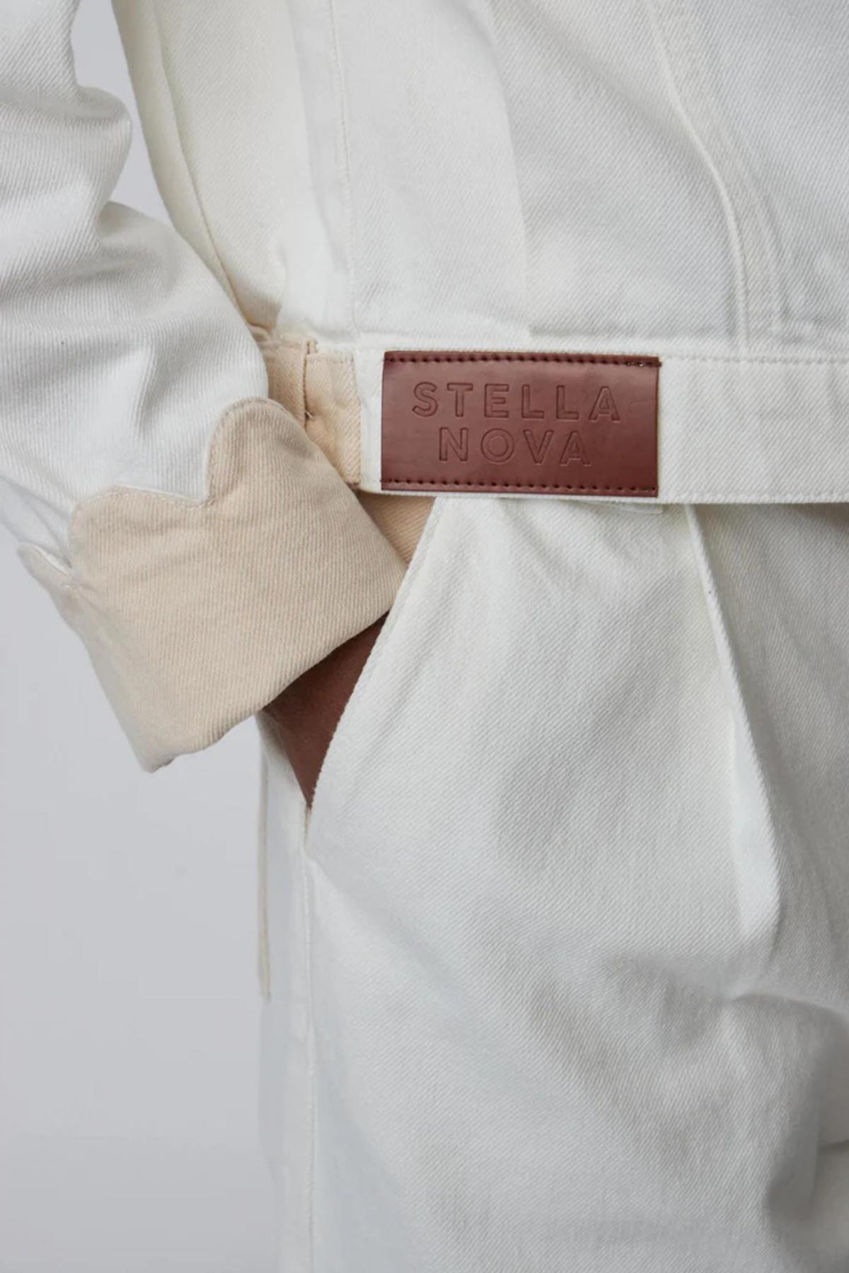 STELLA NOVA TWO-TONED COTTON JACKET en color BLANCO  (3)