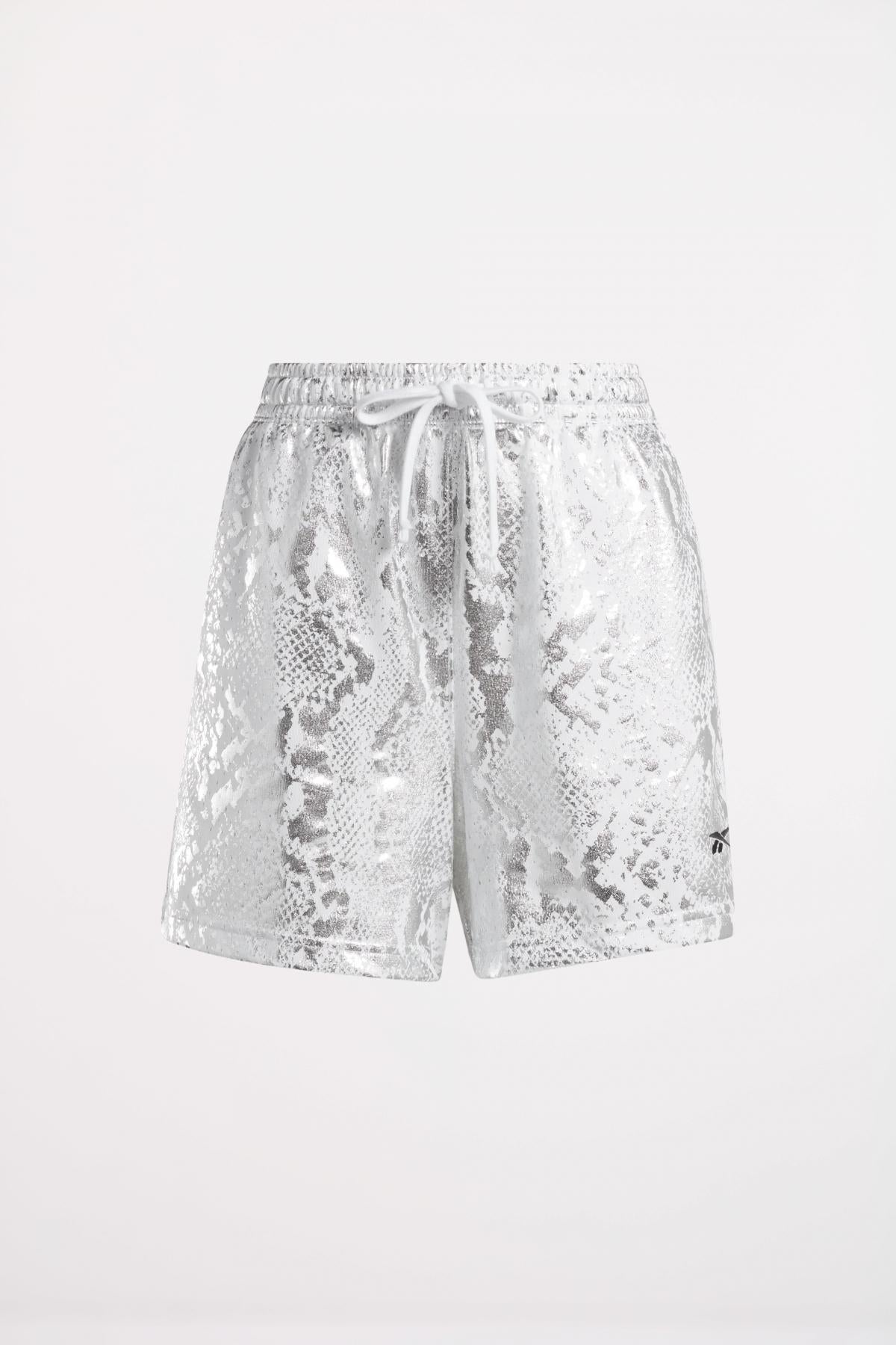 REEBOK WOMEN'S B-BALL OFF-COURT ALLOVER PRINT SHORTS " en color BLANCO  (2)