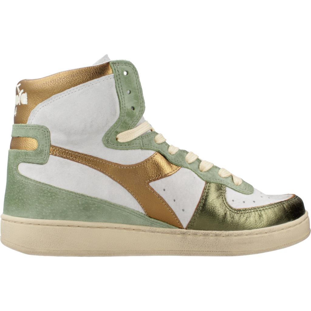DIADORA HERITAGE ALTO BASKET USED en color VERDE  (4)