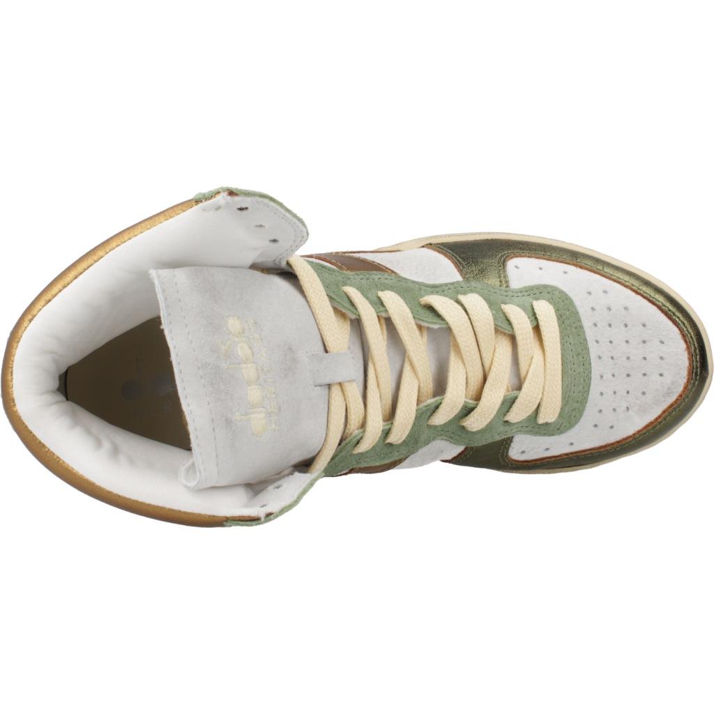 DIADORA HERITAGE ALTO BASKET USED en color VERDE  (7)
