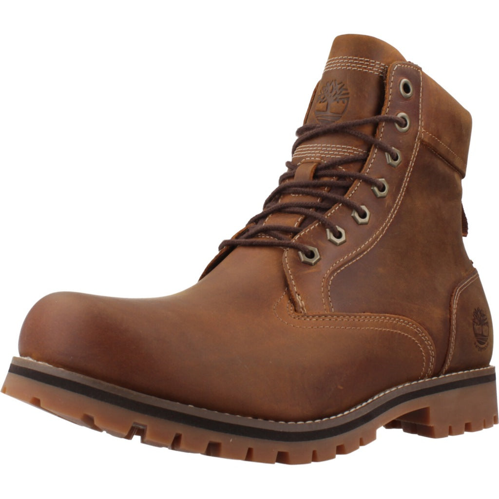 TIMBERLAND Rugged WP MID LACE UP en color MARRON  (1)