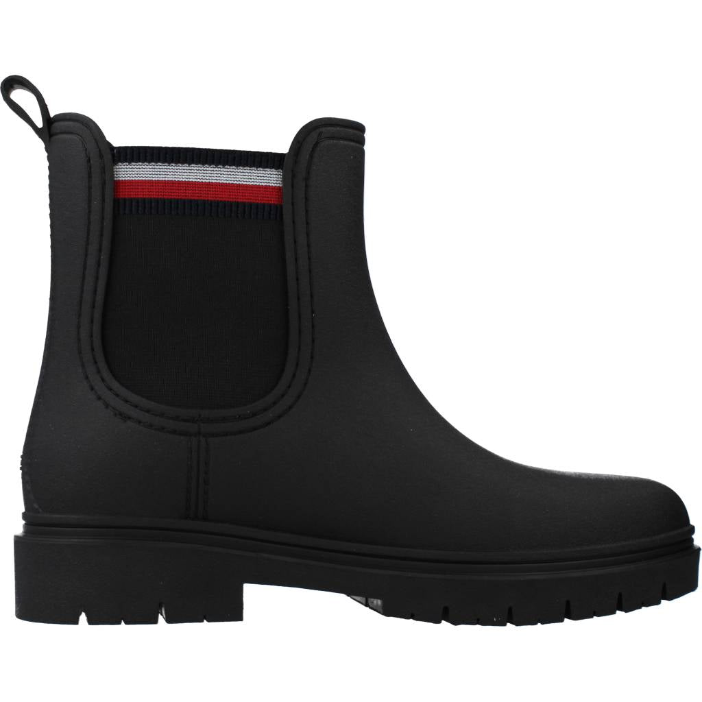 TOMMY HILFIGER  RAIN BOOT ANKLE ELASTIC en color NEGRO  (4)