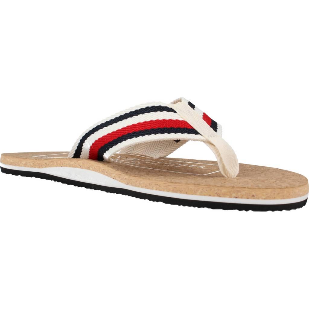 TOMMY HILFIGER CORK BEACH SANDAL en color BLANCO  (5)