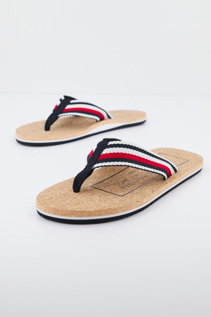 TOMMY HILFIGER CORK BEACH SANDAL en color AZUL  (2)