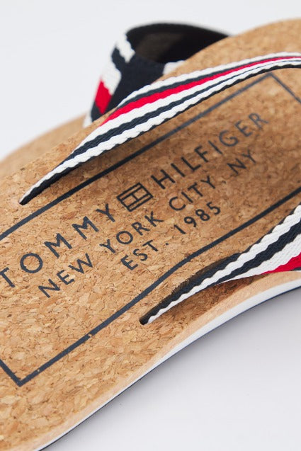 TOMMY HILFIGER CORK BEACH SANDAL en color AZUL  (4)