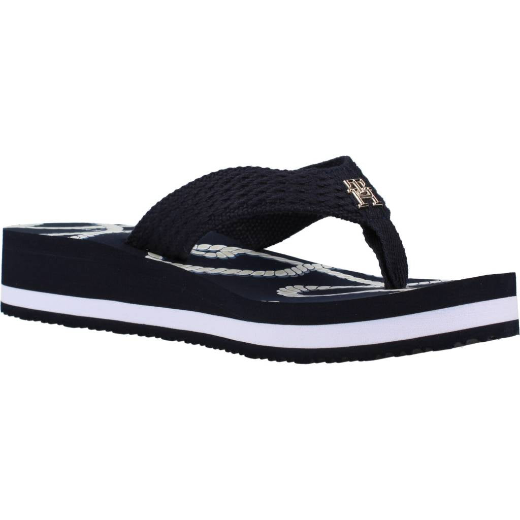 TOMMY HILFIGER TOMMY ROPE M WEDGE SANDA en color AZUL  (5)