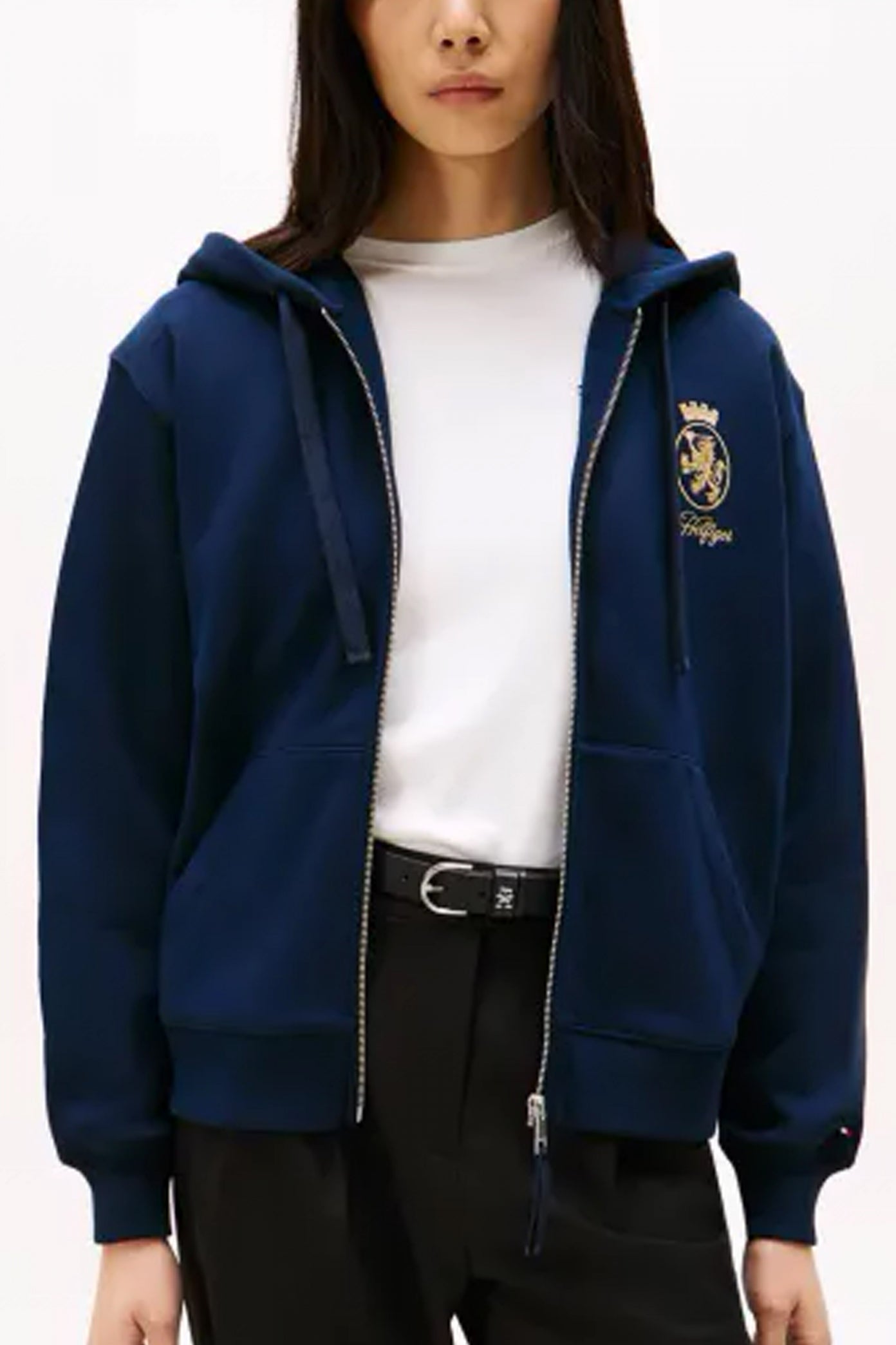 TOMMY HILFIGER GOLD CREST TERRY ZIP THR en color AZUL  (1)