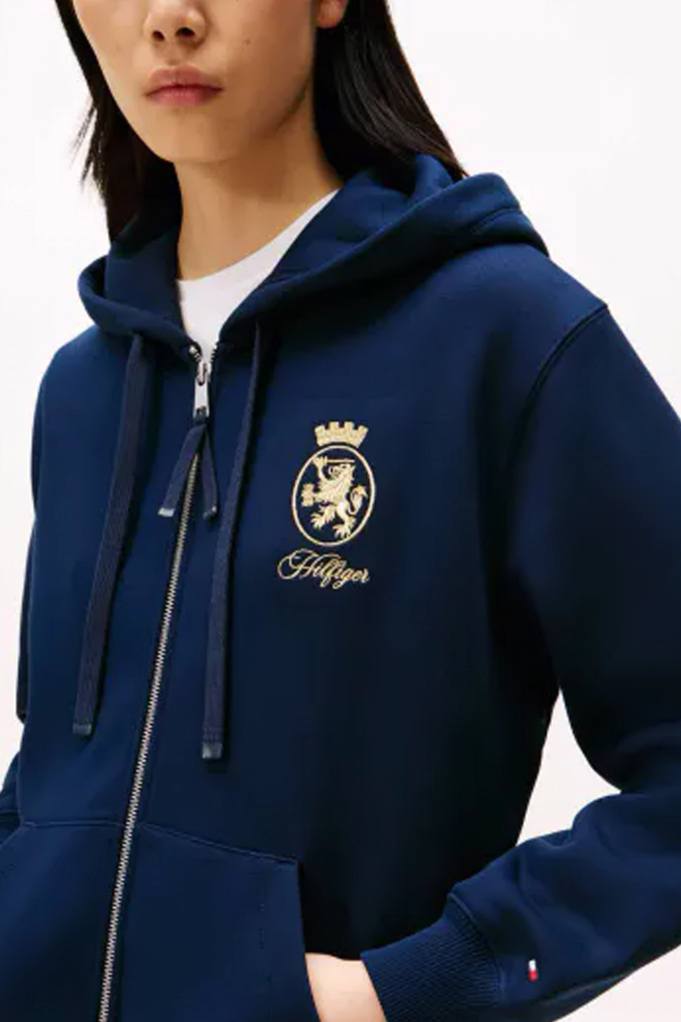 TOMMY HILFIGER GOLD CREST TERRY ZIP THR en color AZUL  (3)