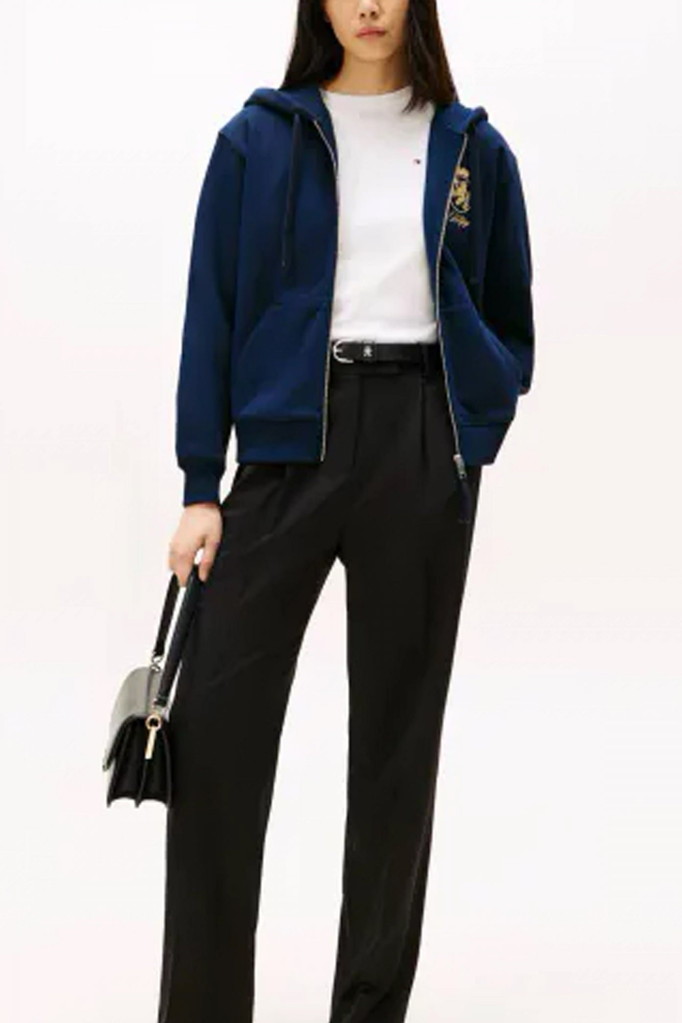 TOMMY HILFIGER GOLD CREST TERRY ZIP THR en color AZUL  (4)