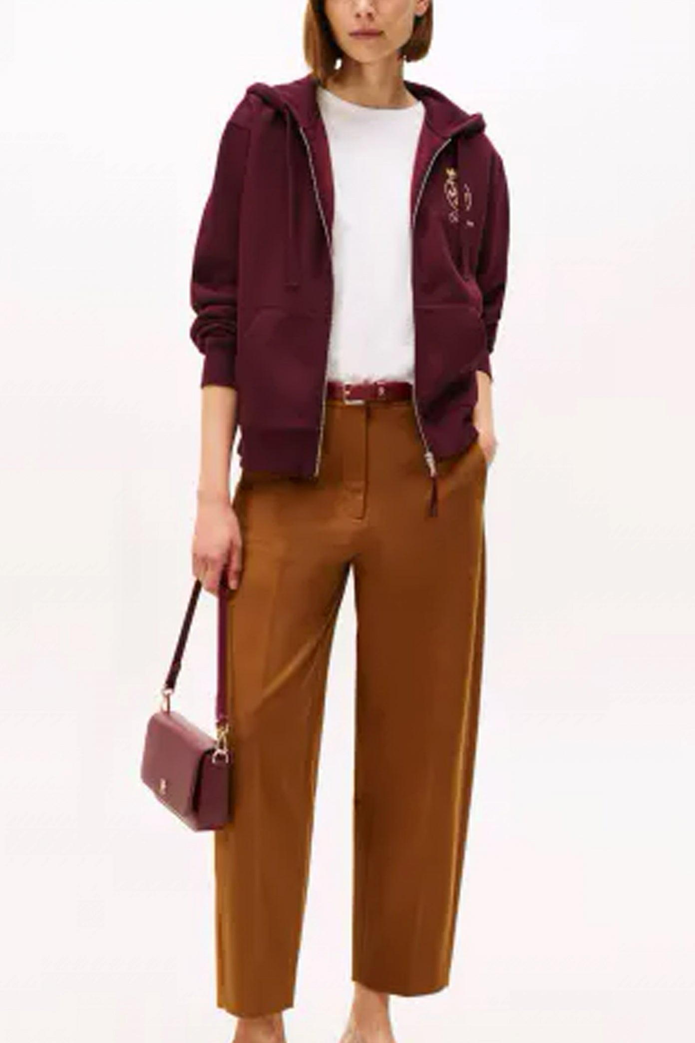 TOMMY HILFIGER GOLD CREST TERRY ZIP THR en color BURDEOS  (4)