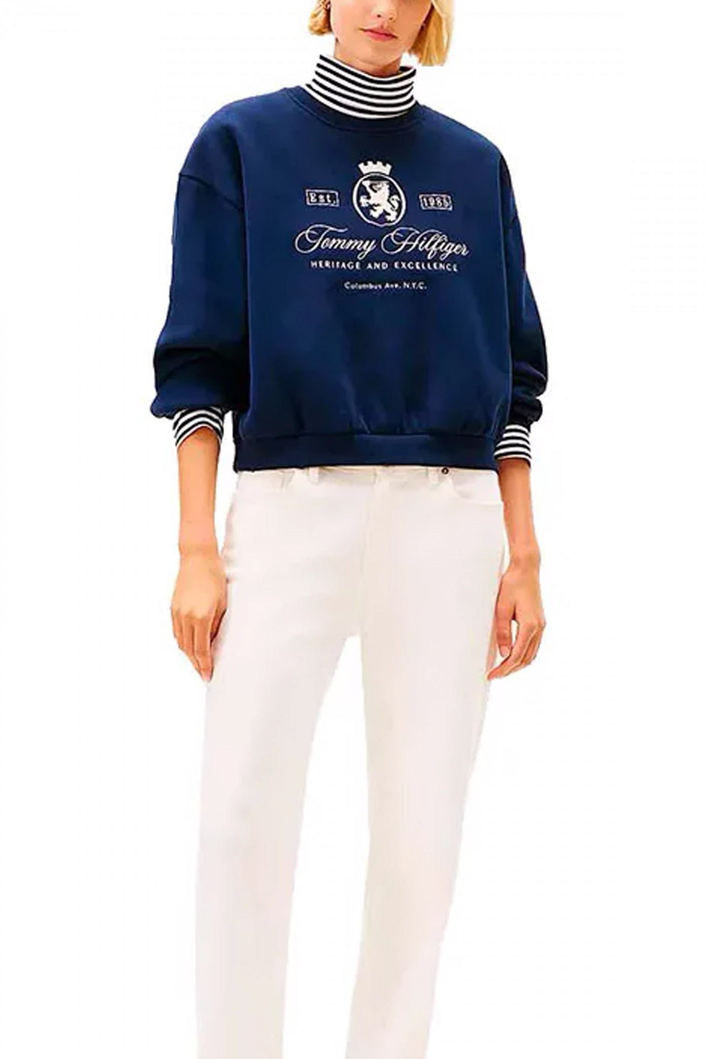 TOMMY HILFIGER VARSITY CREST FLEECE SWT en color AZUL  (1)