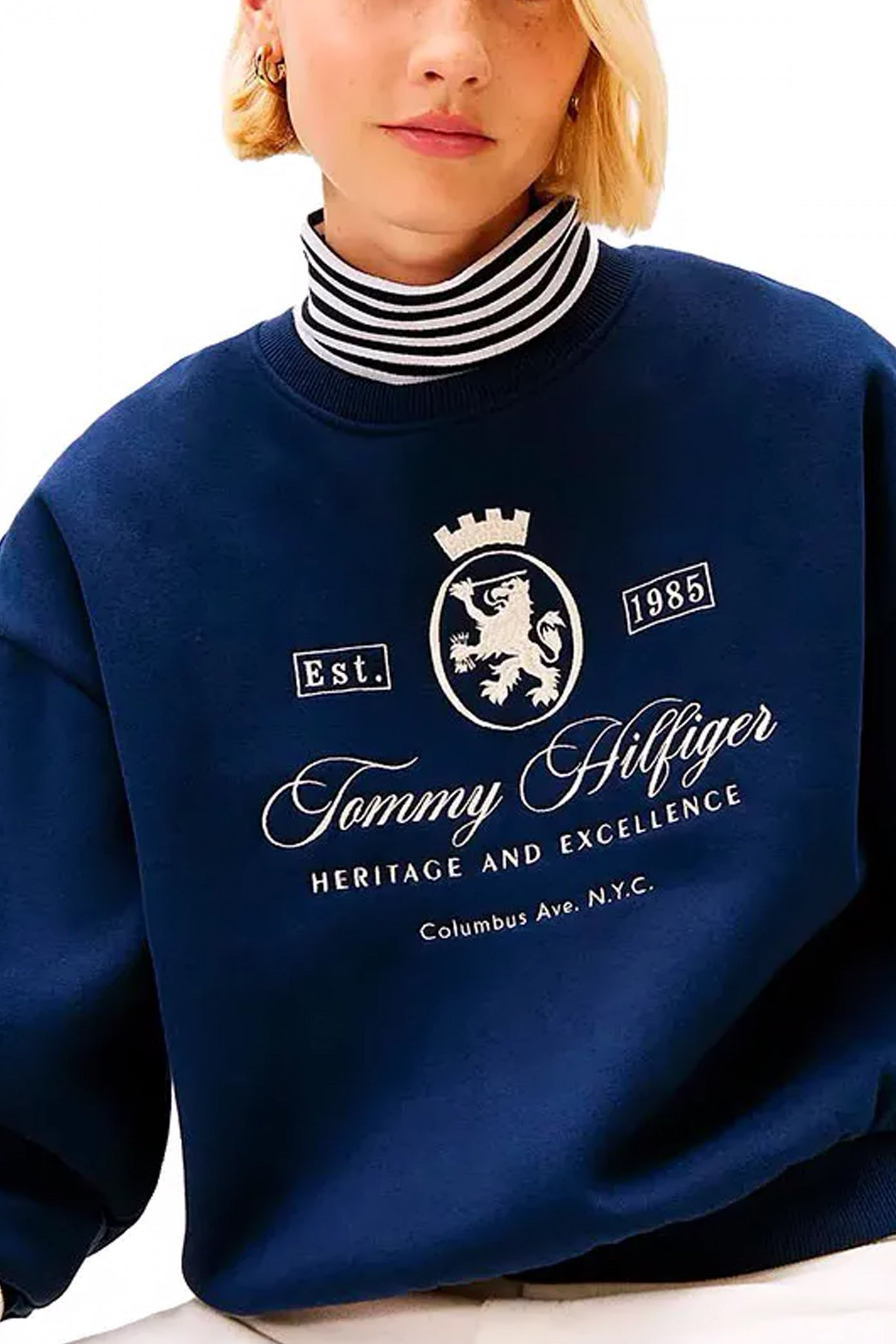 TOMMY HILFIGER VARSITY CREST FLEECE SWT en color AZUL  (4)