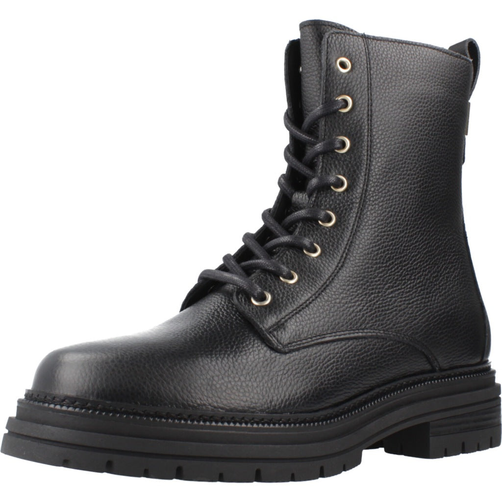TOMMY HILFIGER TH PLAQUE PEBBLE LACE BOOT WARM en color NEGRO  (1)