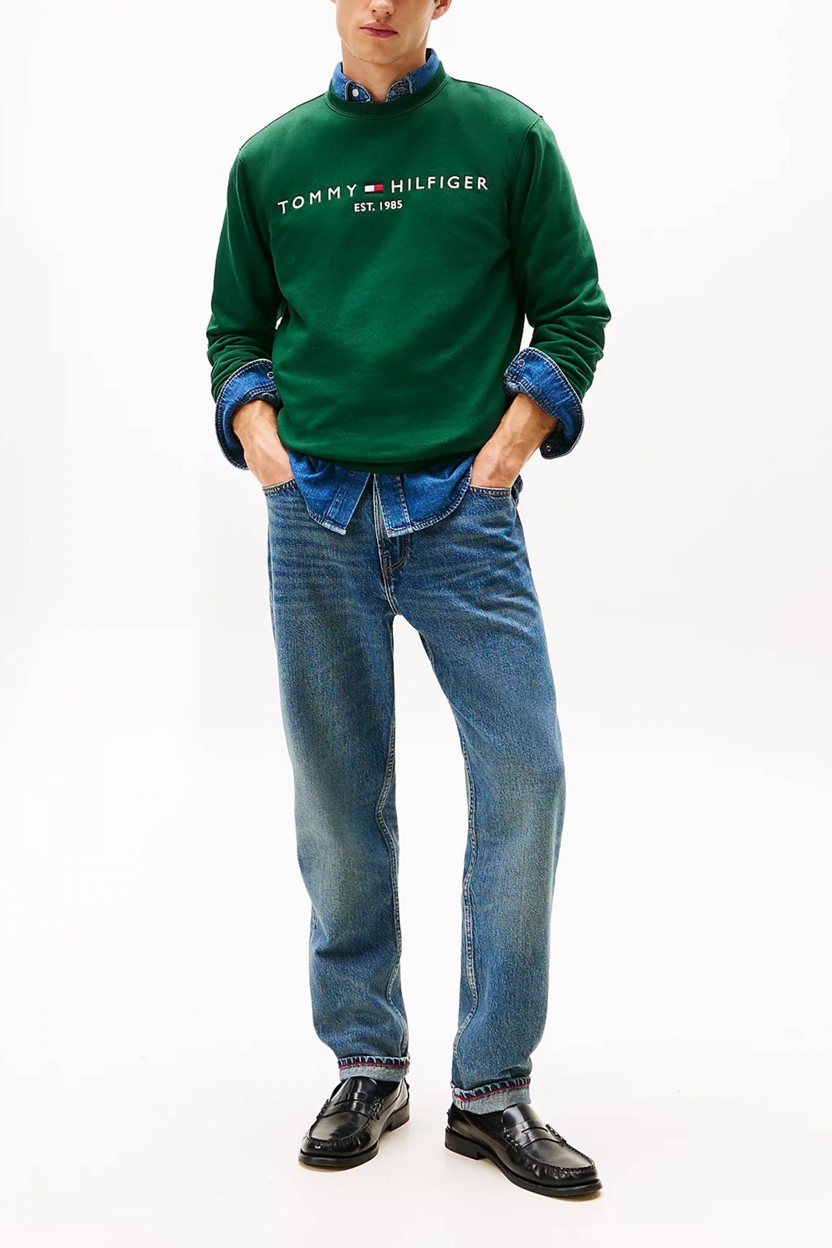 TOMMY HILFIGER TOMMY LOGO SWEATSHIRT en color VERDE  (4)