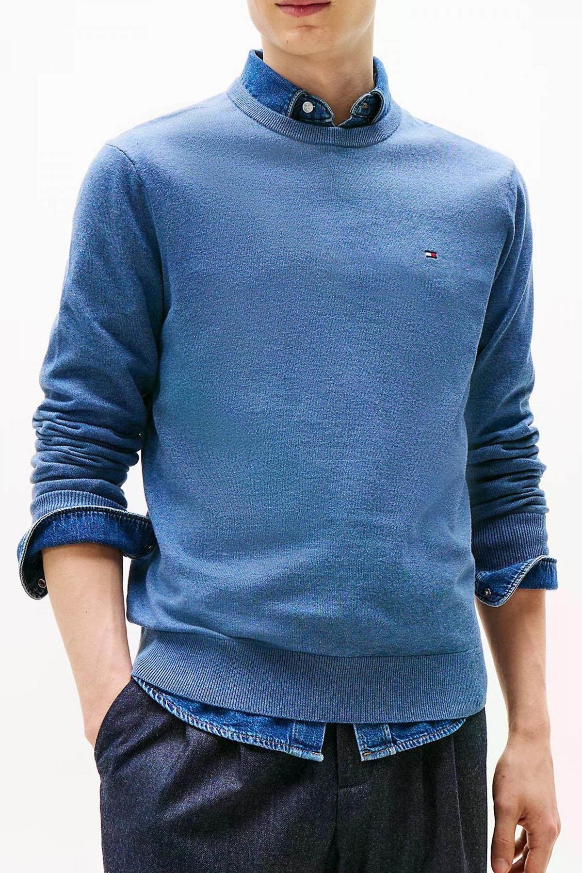 TOMMY HILFIGER ESSENTIAL STRUCTURE CREW en color AZUL  (1)
