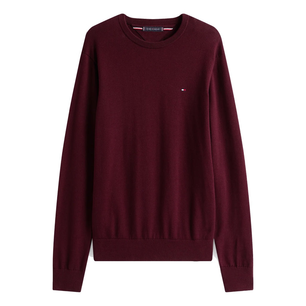 TOMMY HILFIGER ESSENTIAL STRUCTURE CREW en color BURDEOS  (4)