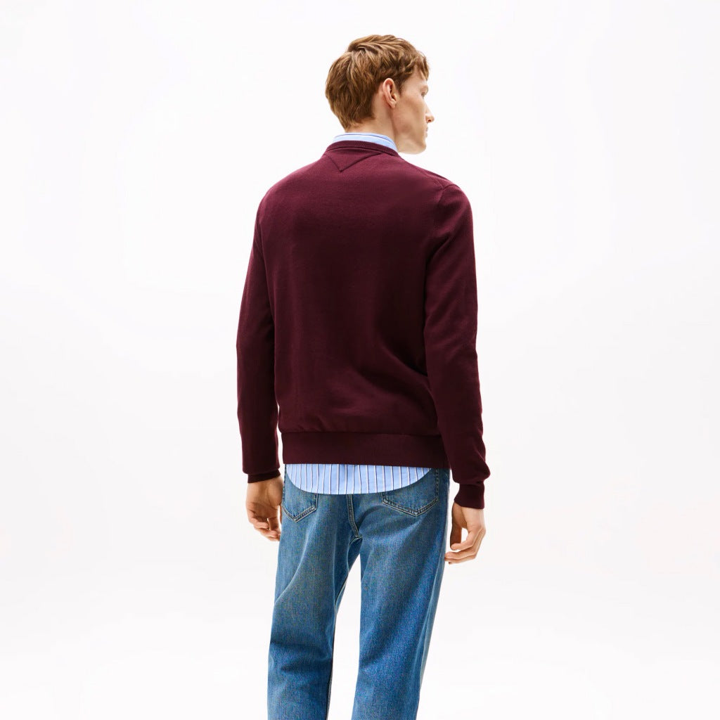 TOMMY HILFIGER ESSENTIAL STRUCTURE CREW en color BURDEOS  (5)