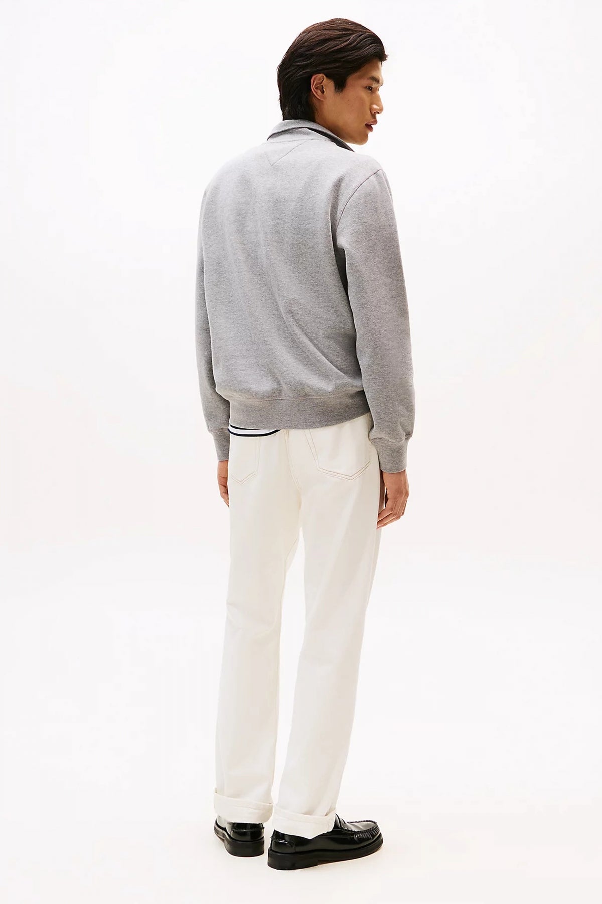 TOMMY HILFIGER ESSENTIAL COTTON ZIP MOC en color GRIS  (3)