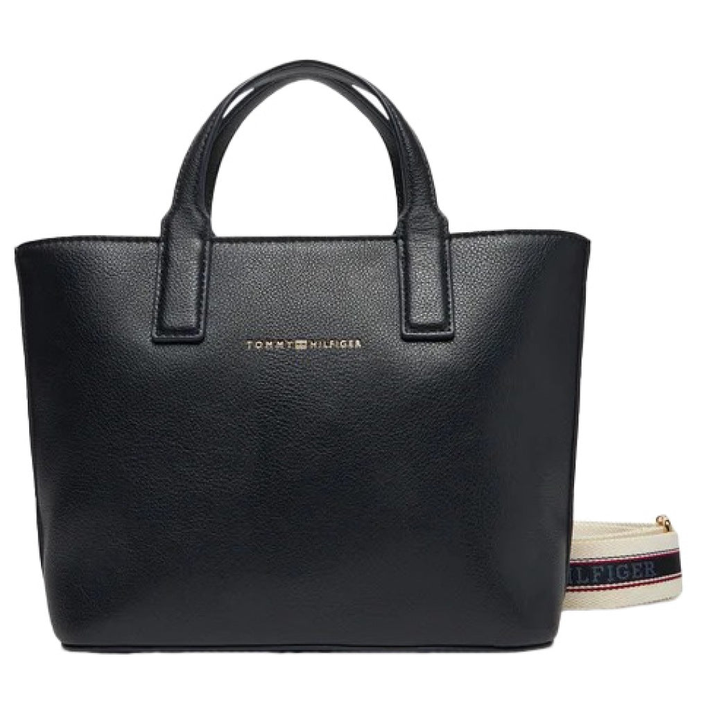 TOMMY HILFIGER TH LOGOTAPE MINI TOTE en color NEGRO  (1)