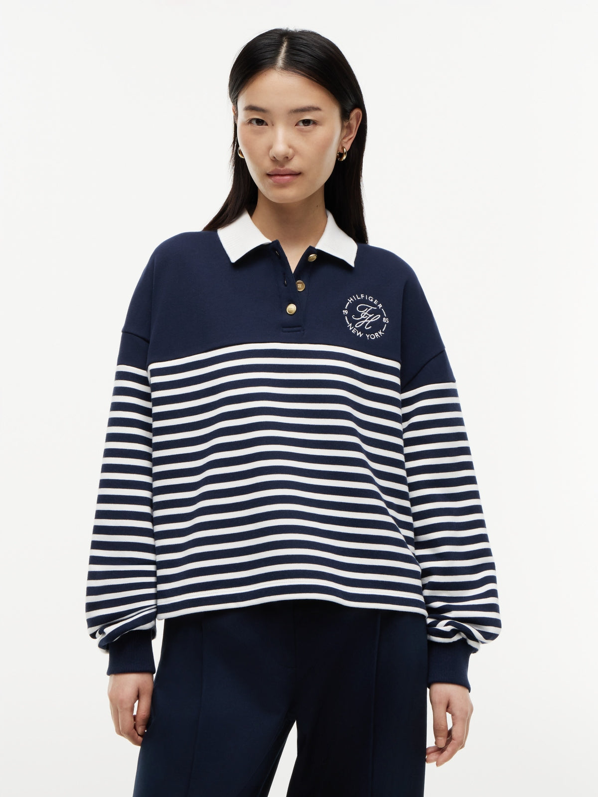 TOMMY HILFIGER WWWW TH ROUNDAL COLLAR SWTSHT en color AZUL  (5)