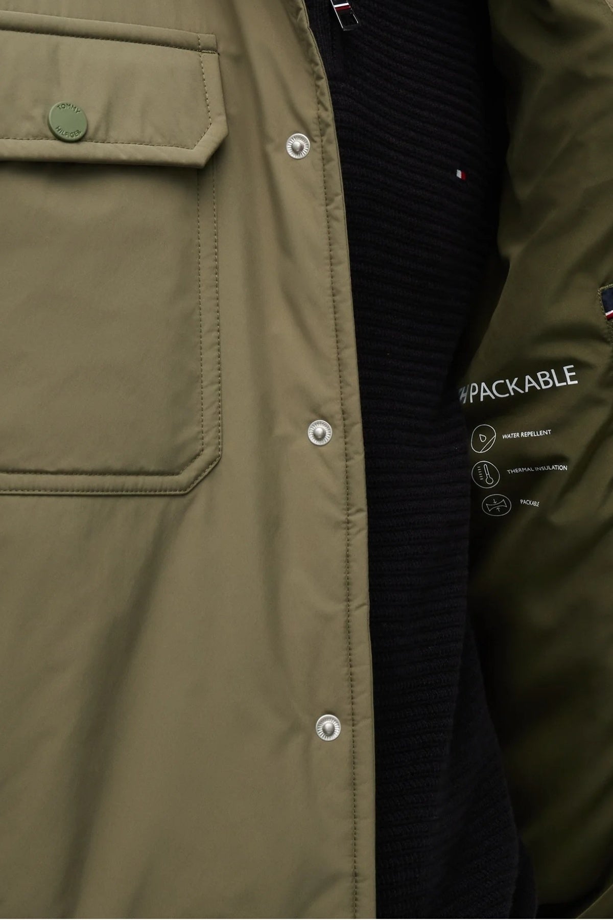 TOMMY HILFIGER MWMW PACKABLE LW SHIRT JACKET en color VERDE  (4)