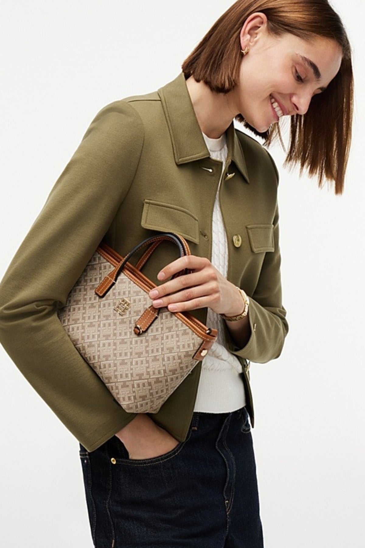TOMMY HILFIGER AWAW TH MONOPLAY MINI TOTE LE en color   (1)