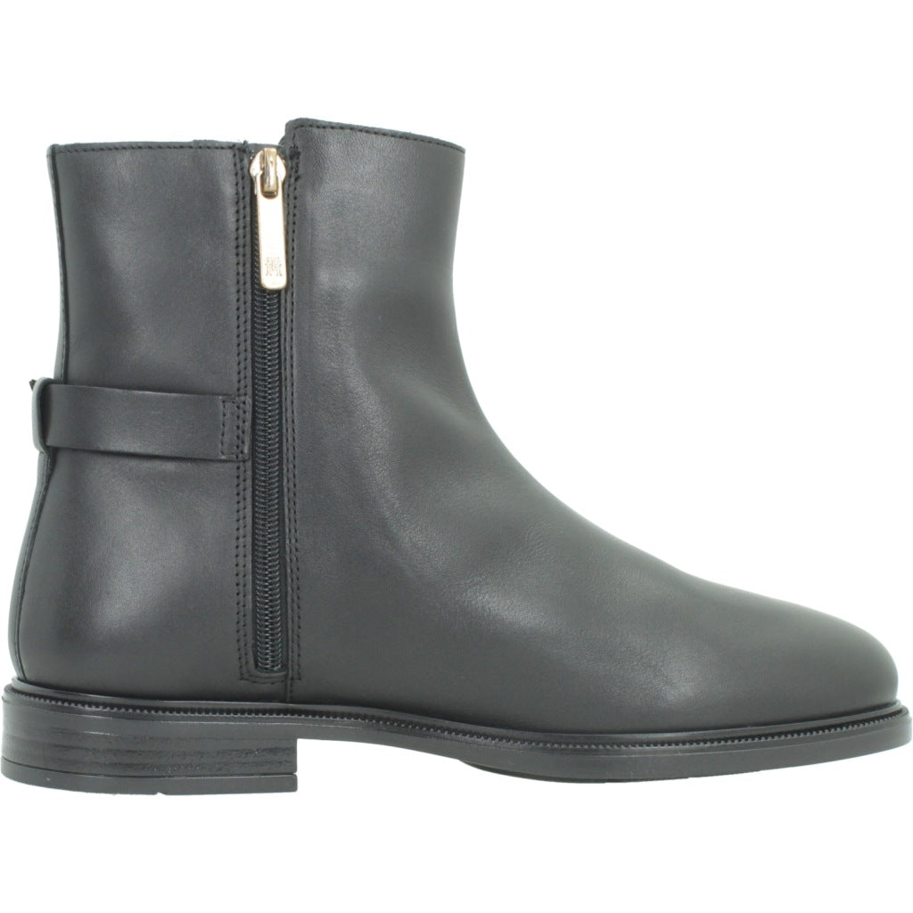 TOMMY HILFIGER FWFW BUCKLE LEATHER ANKLE BOO en color NEGRO  (4)