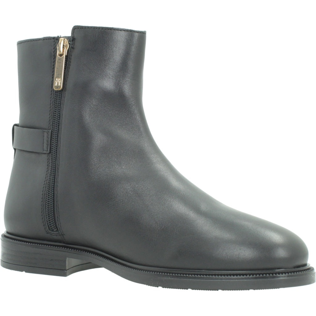 TOMMY HILFIGER FWFW BUCKLE LEATHER ANKLE BOO en color NEGRO  (5)
