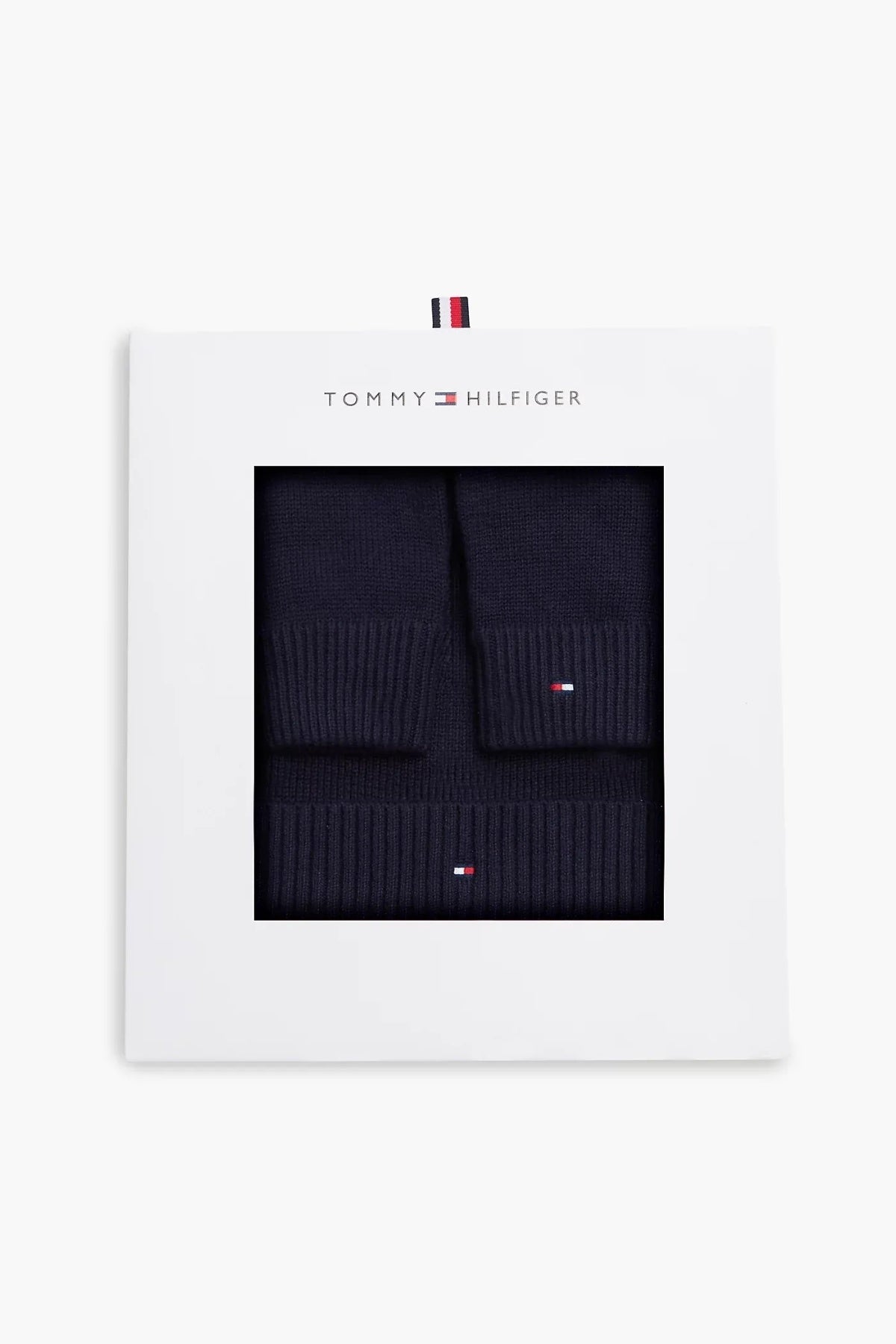 TOMMY HILFIGER AMAM FLAG BEANIE AND GLOVES en color NEGRO  (4)