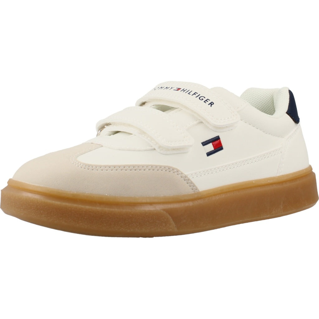TOMMY HILFIGER LOW CUT VELCRO SNEAKER en color BLANCO  (1)