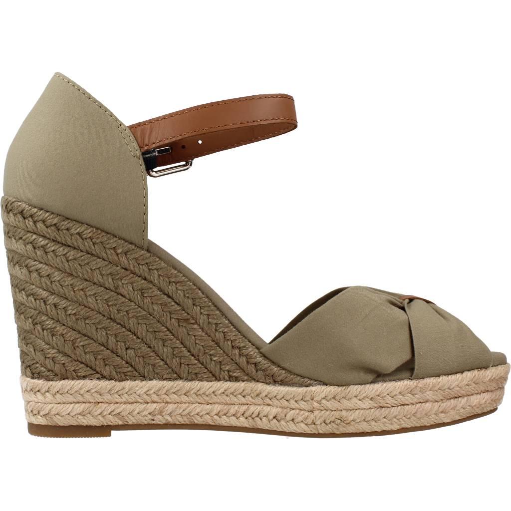 TOMMY HILFIGER BASIC OPEN TOE HIGH WEDG en color VERDE  (4)