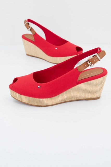 TOMMY HILFIGER ICONIC ELBA SLING BACK W en color ROJO  (2)