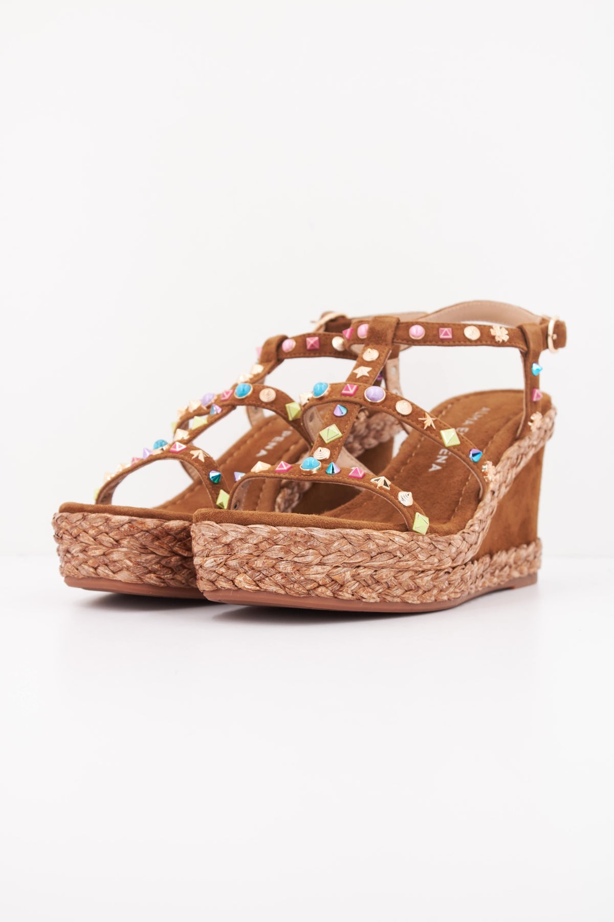 ALMA EN PENA SANDALIA PLATAFROMA SUEDE en color MARRON  (2)